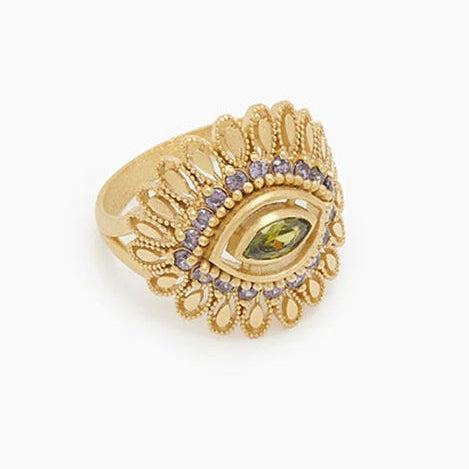 Bague Ayla violet et vert péridot Virginie Berman Gris Bijoux
Laiton plaqué or trois microns
Zircons violets et vert péridot
Marque de bijoux française
Créatrice de bijoux française
Made in France
It Girl Ring