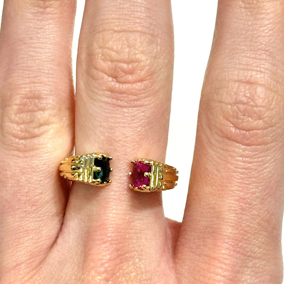 Bague Esmée plaquée or et zircons - Gris Collection