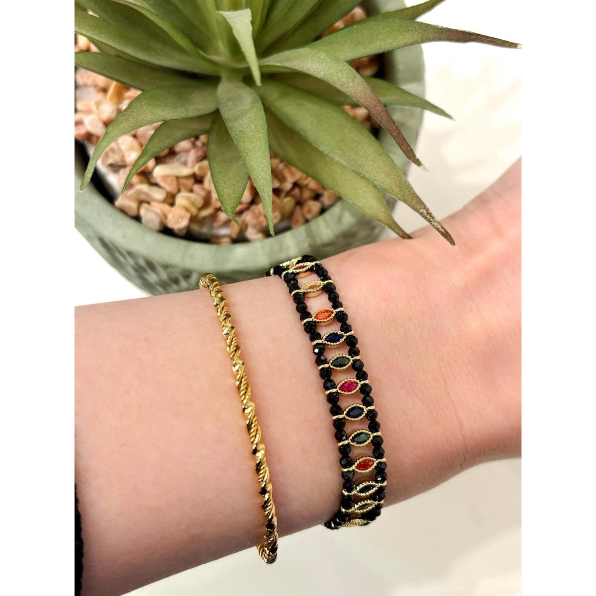 Bracelet pierres et strass Anita - Gris Collection