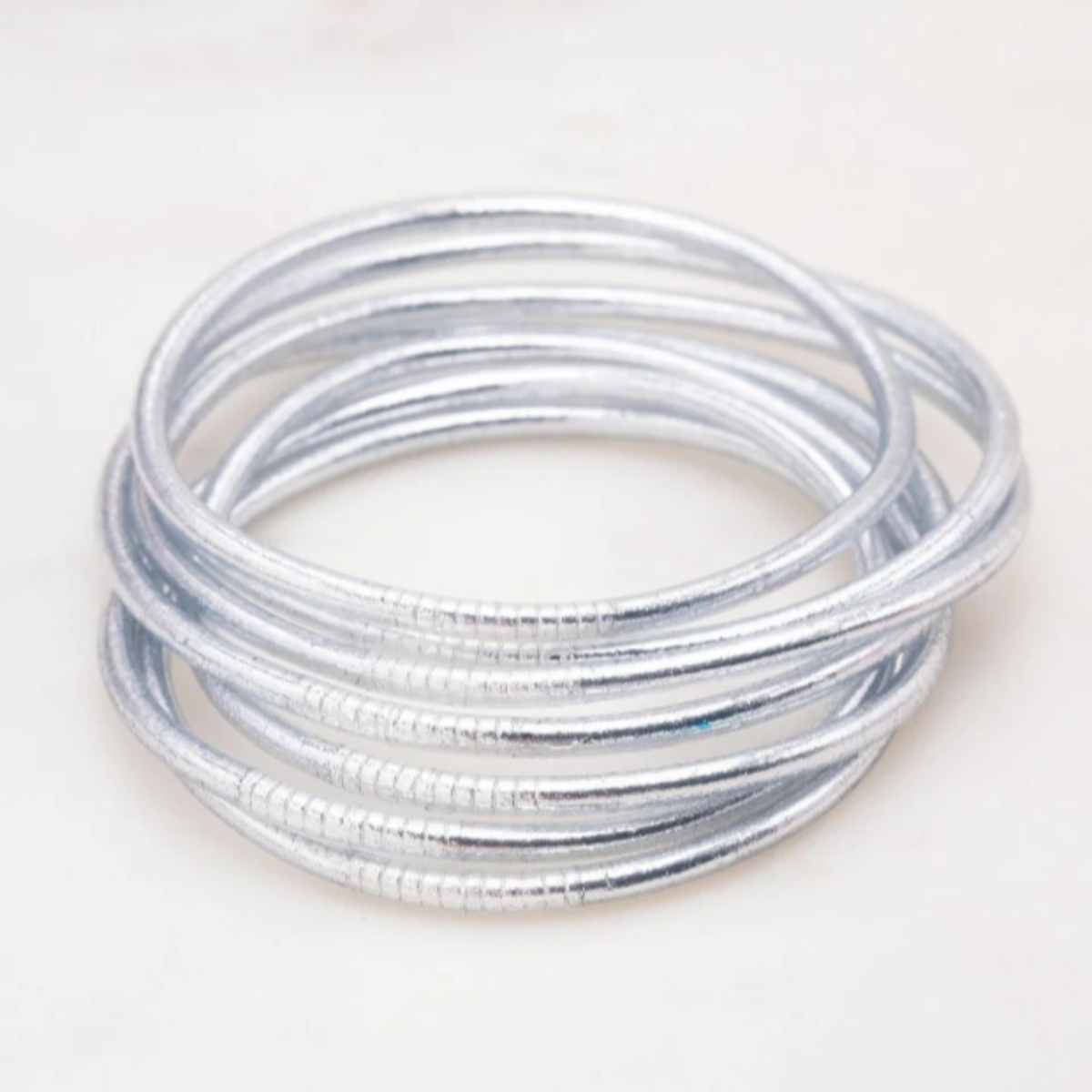 jonc tibétain argentée fin