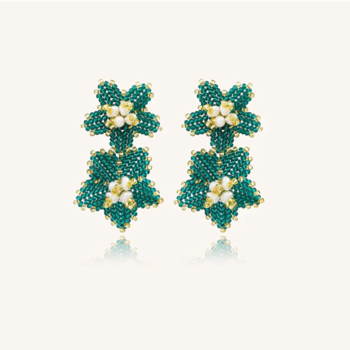 boucles d'oreilles anais vert émeraude