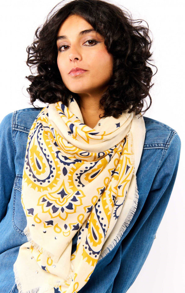 Foulard Big Paisley Blanc Wild by Hipanema