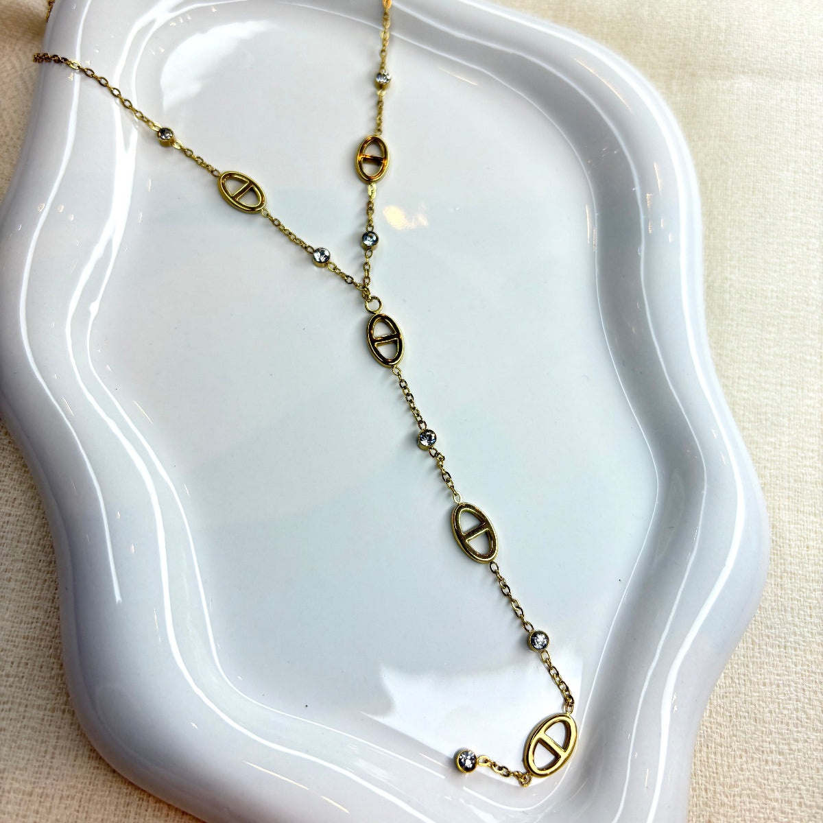 collier maille marine en y acier inoxydable