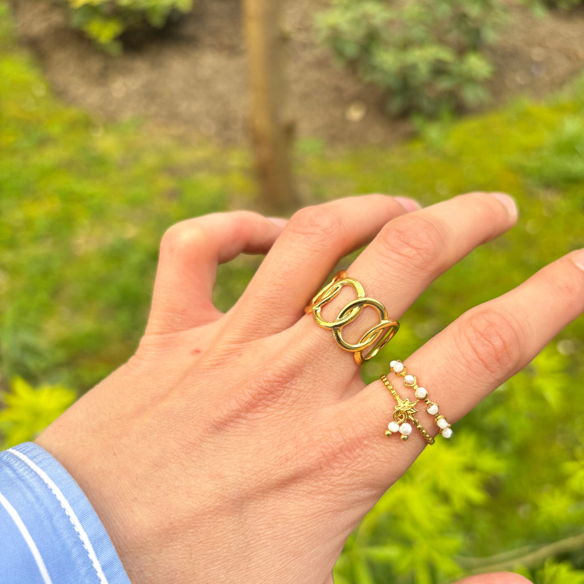 bague ronde dorée