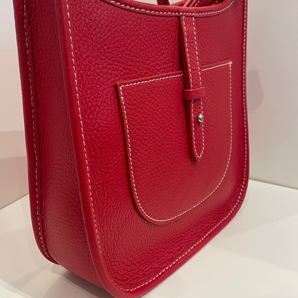 sac à main cuir grainé lola rouge