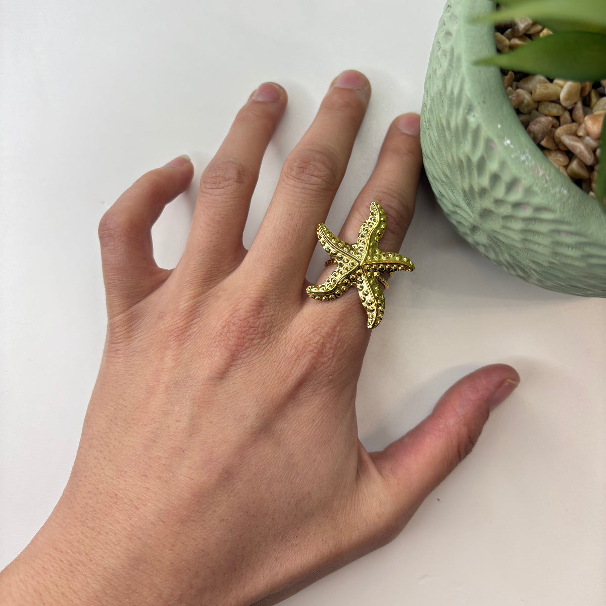 bague coral acier inoxydable