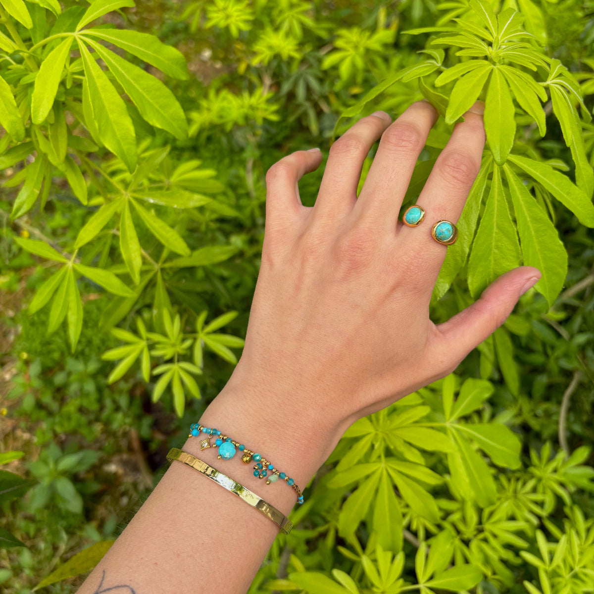 bracelet lupita acier inoxydable et turquoise