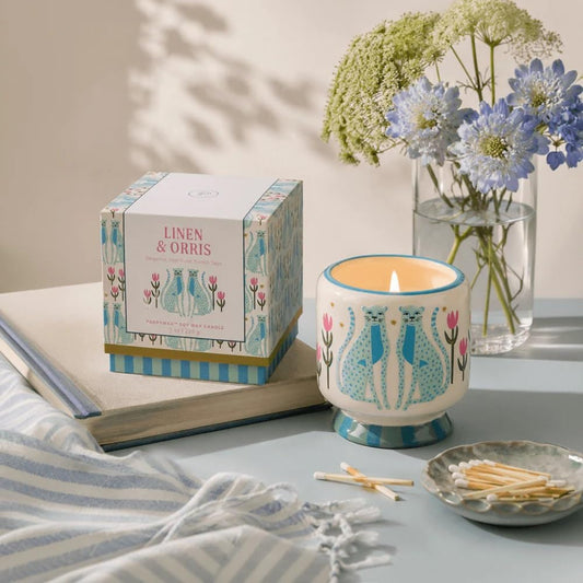 Bougie A Dopo Linen and Orris Paddywax
Bougie parfumée guépards bleus