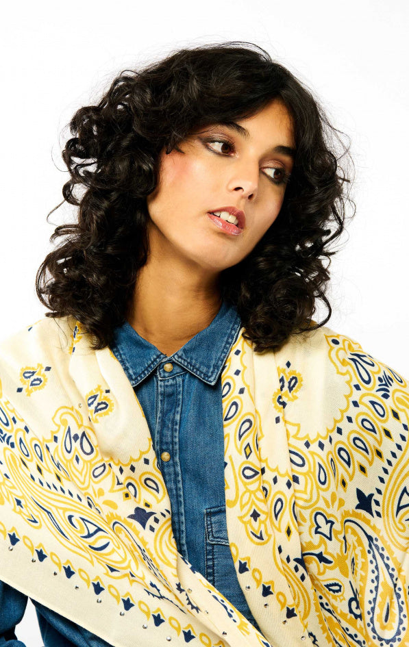 Foulard Medium Paisley Blanc Wild by Hipanema