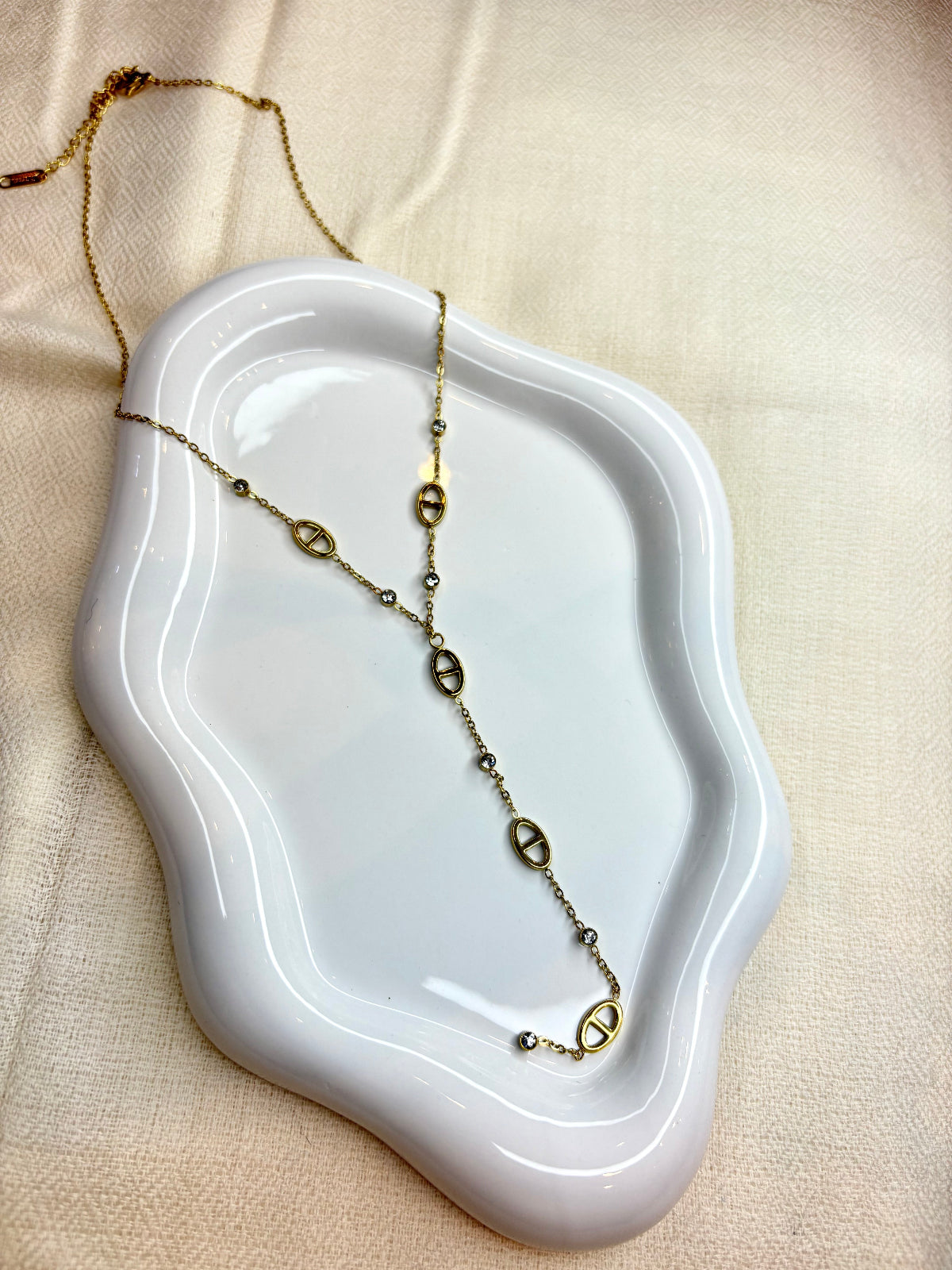 collier maille marine en Y acier inoxydable