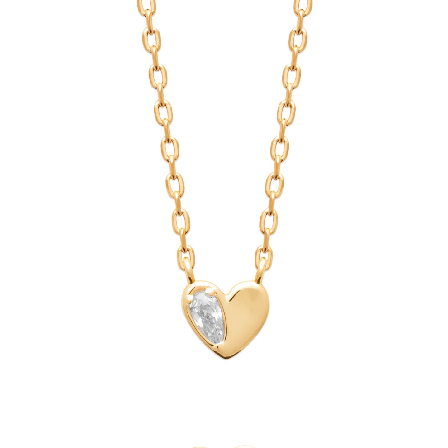 collier corazon plaque or