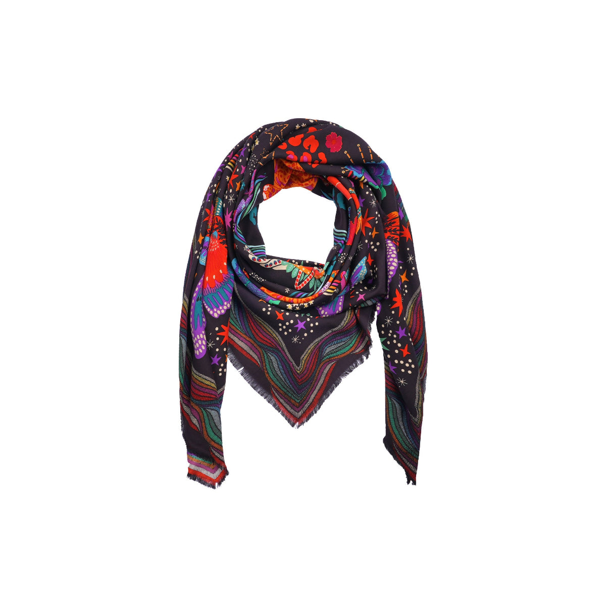 Foulard Big Crazy World Noir Wild by Hipanema