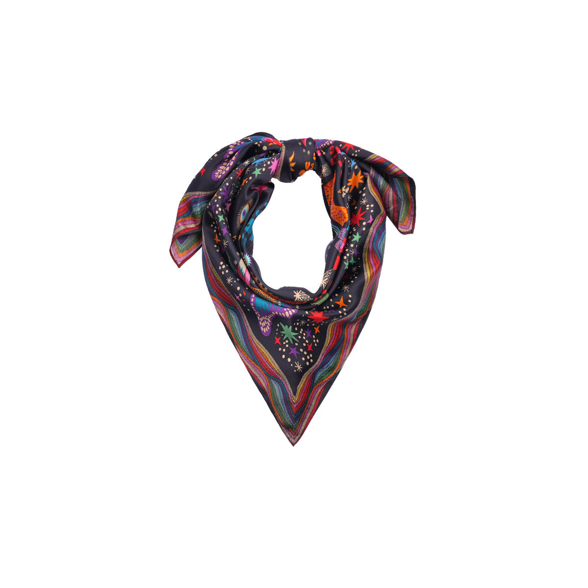 Foulard Medium Crazy World Noir Wild by Hipanema