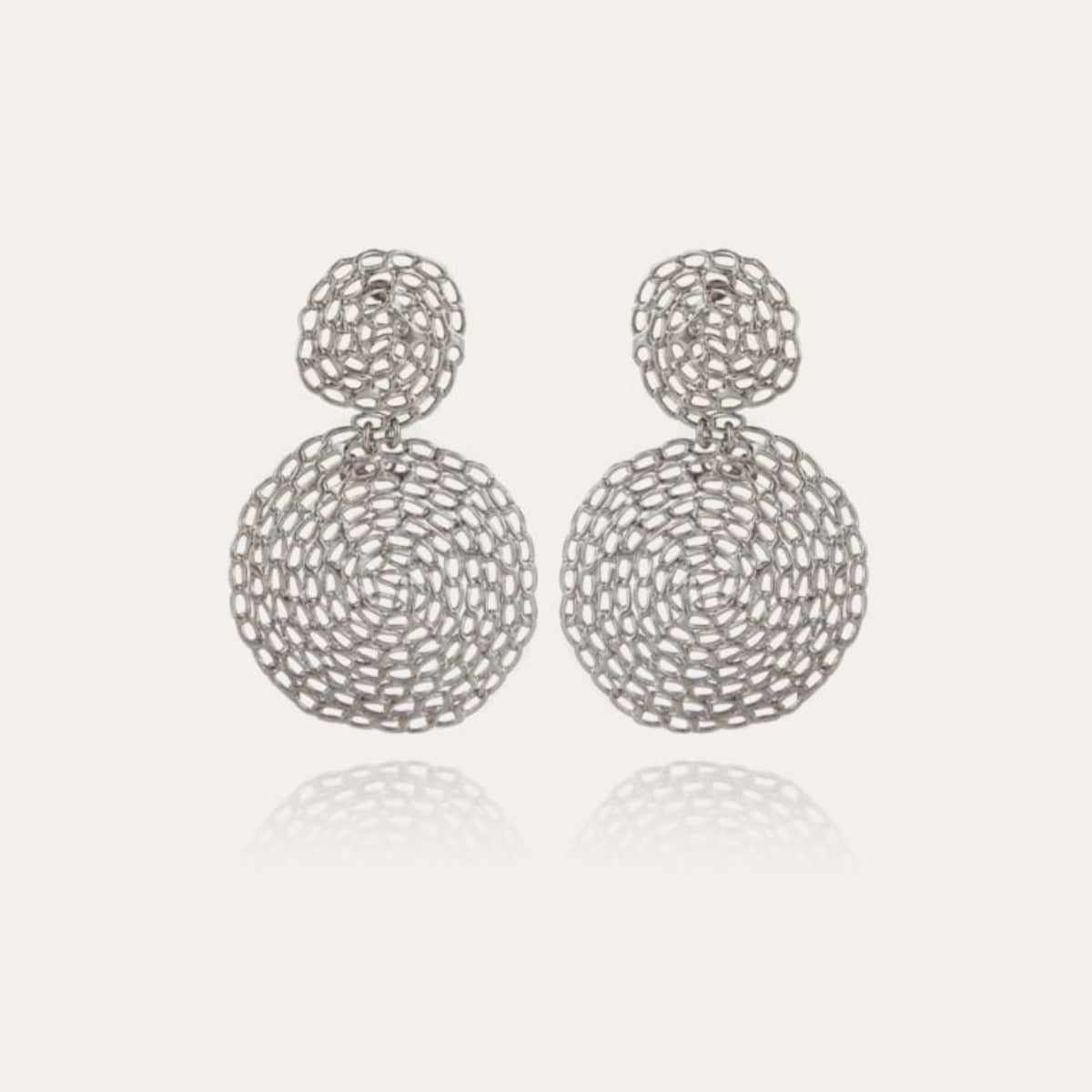boucles d'oreilles clips onde gourmette argentées