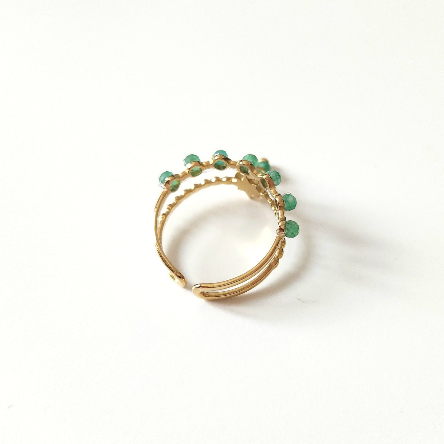 Bague Lupita aventurine et acier inoxydable