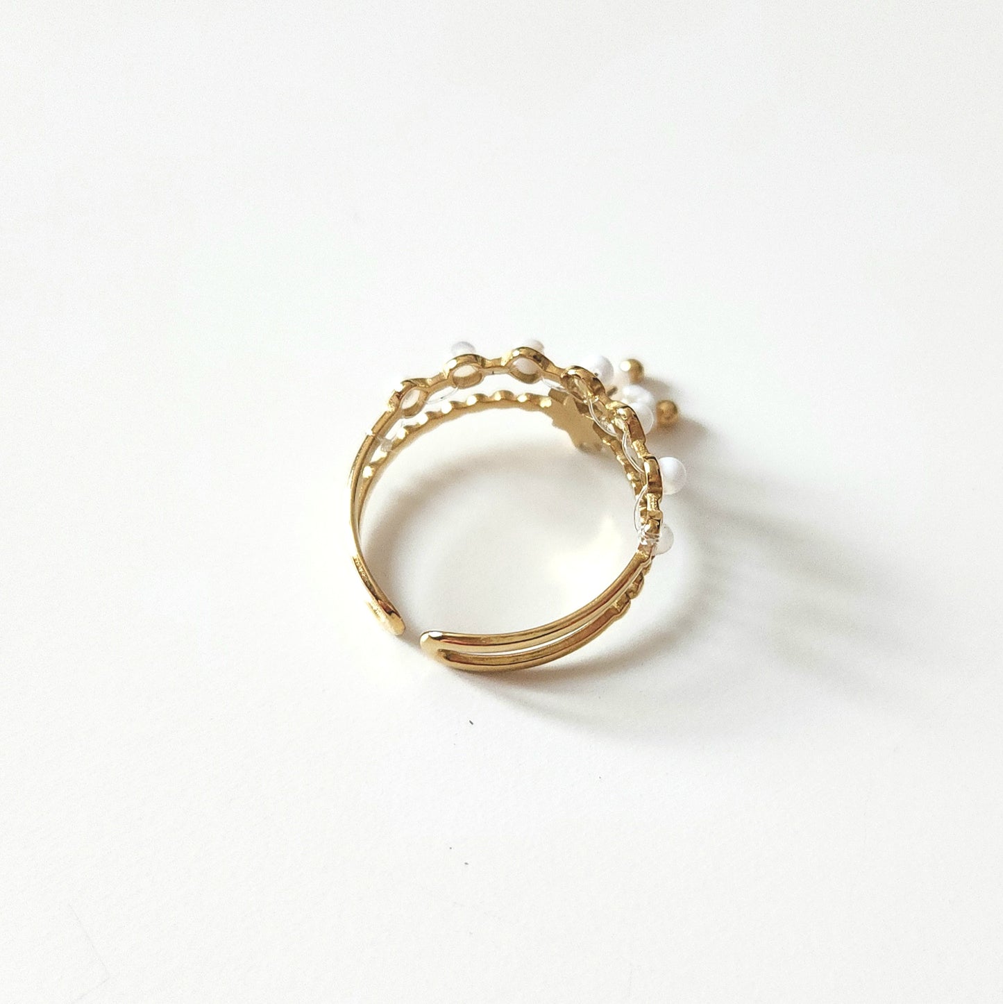 Bague Lupita et pierres de lune acier inoxydable