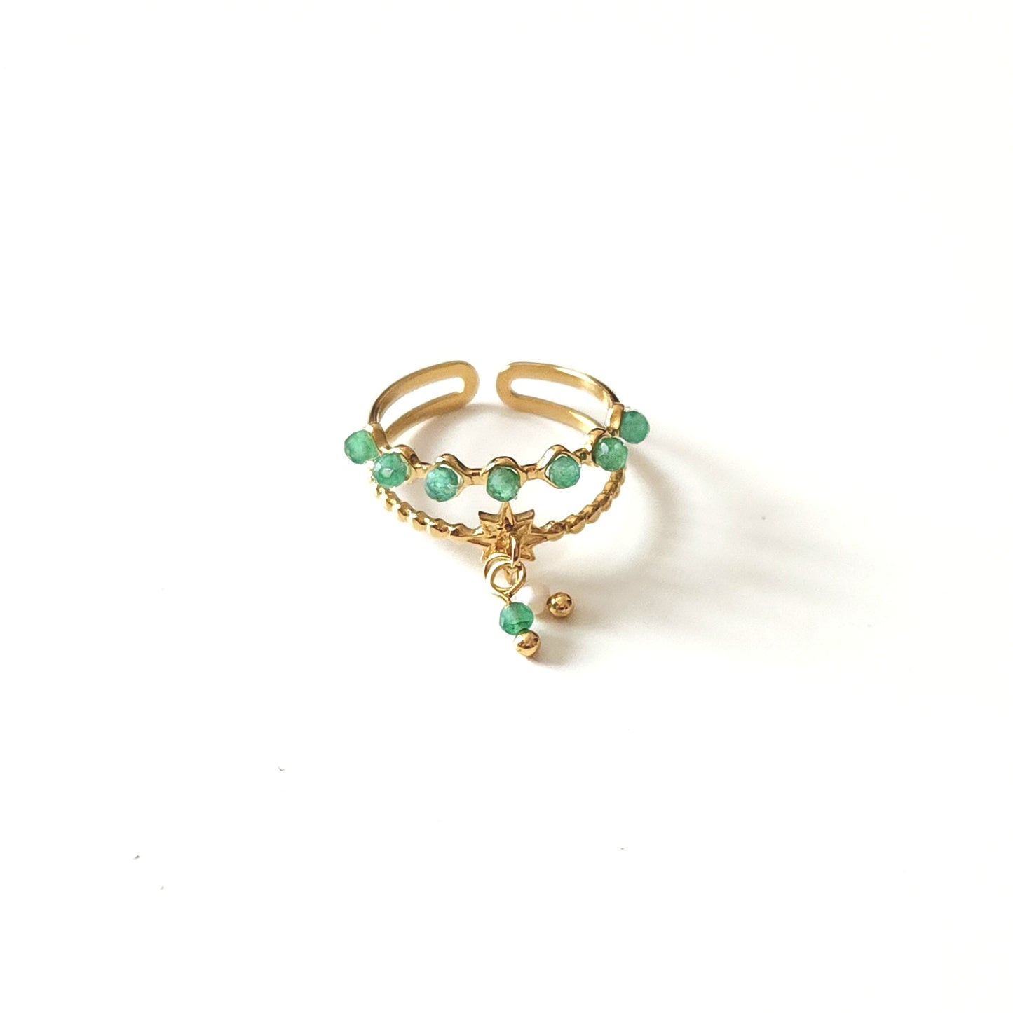 Bague Lupita aventurine et acier inoxydable