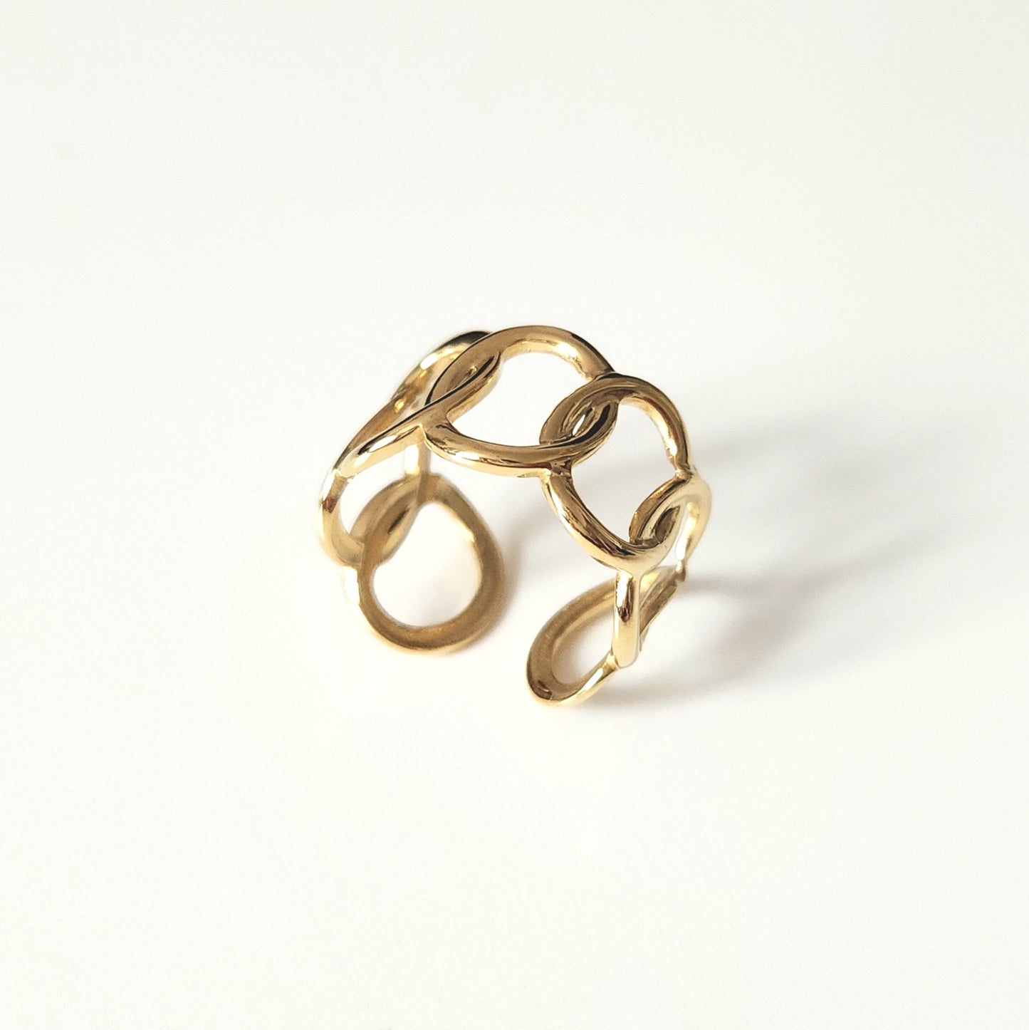 Bague Nayeli en acier inoxydable doré