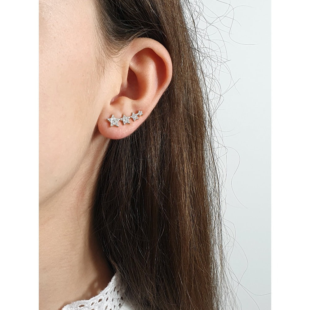 Boucles d'oreilles Comète Argent