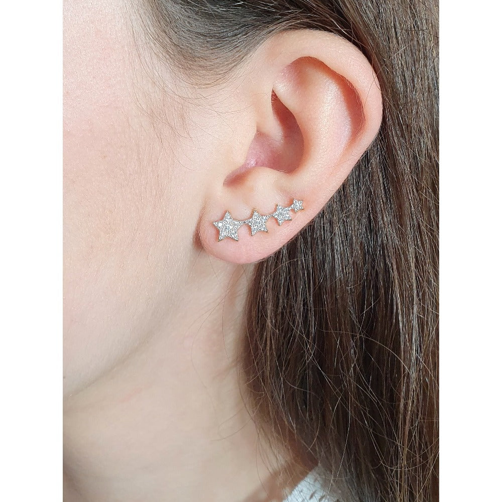 Boucles d'oreilles Comète Argent