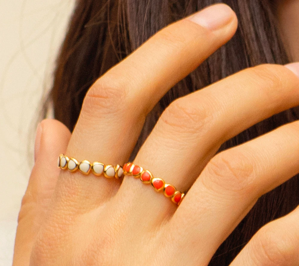 Bague Lumi émail Tangerine