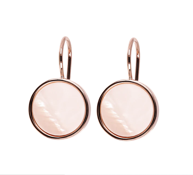 Boucles d'oreilles Plaqué or rose et Pierres semi-précieuses