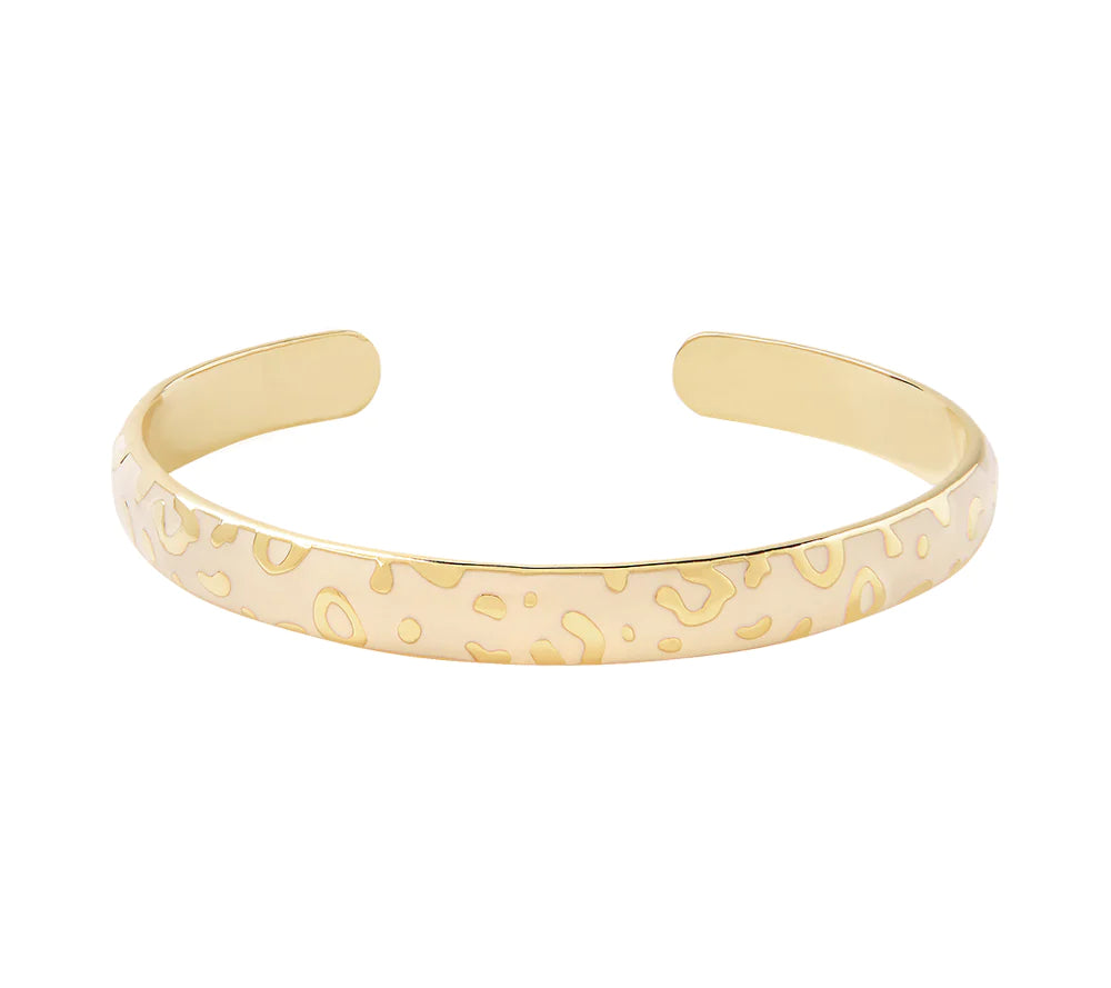 Bracelet jonc Tina Blanc sable cloisonné