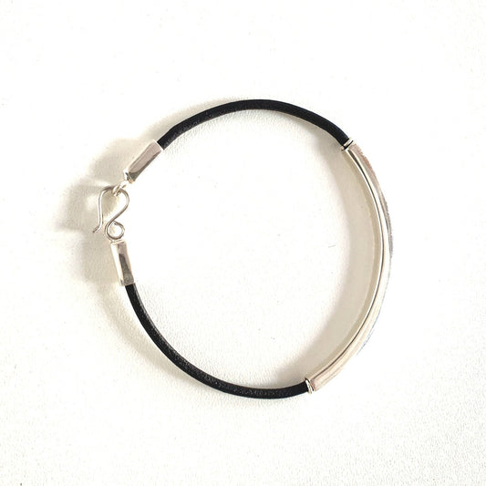 Bracelet Homme en argent et cuir