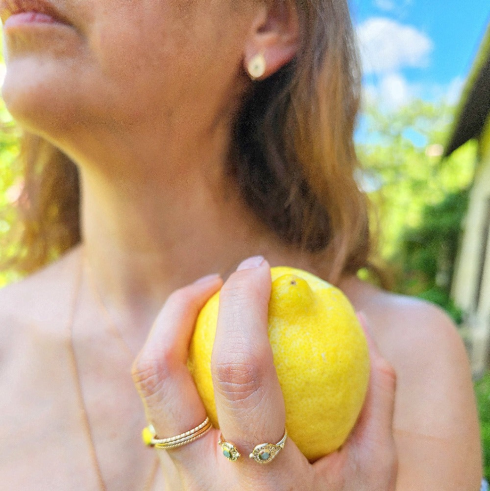 Bague Marina plaqué or et aventurine