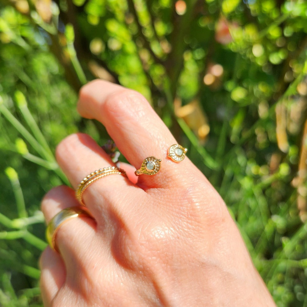 Bague Marina plaqué or et aventurine