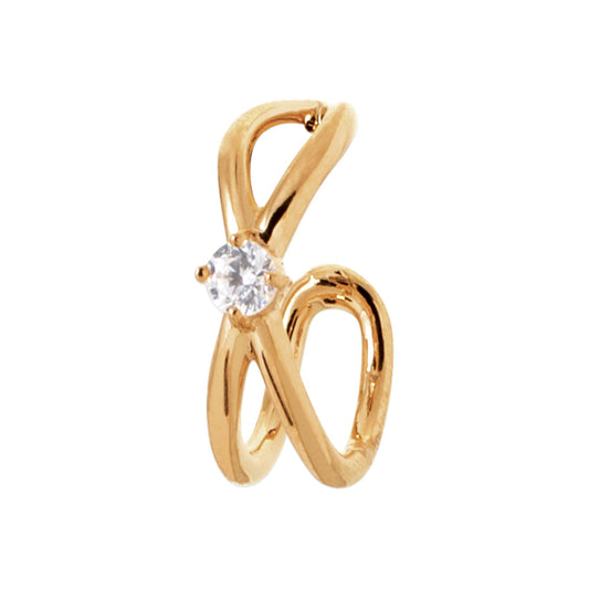 Ear Cuff Inaya plaqué or et zirconium - Gris Collection