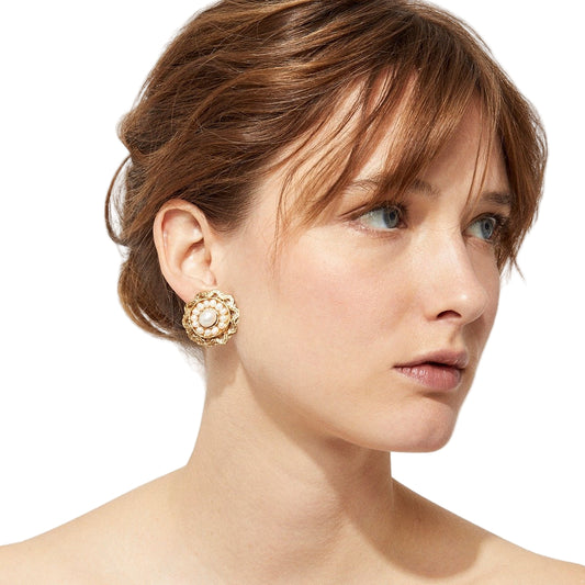 Boucles d'oreille Clips Léonie Gas portées
