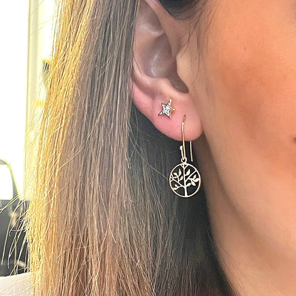 Boucles d'oreilles Arbre de vie Plaqué Or