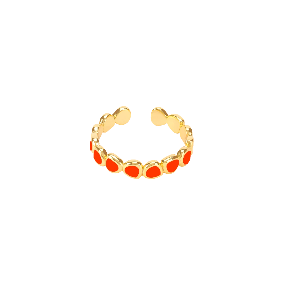 Bague Lumi émail Tangerine