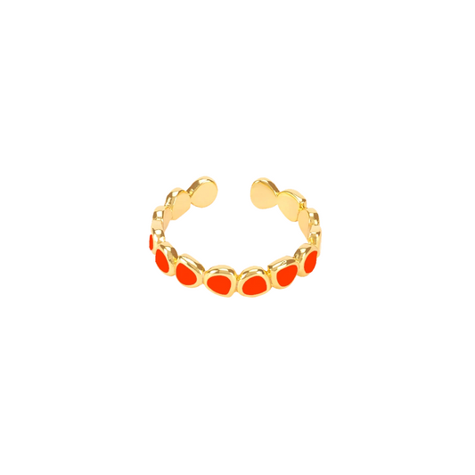 Bague Lumi émail Tangerine