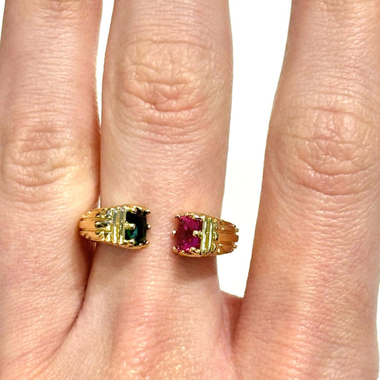 Bague Esmée plaquée or et zircons - Gris Collection