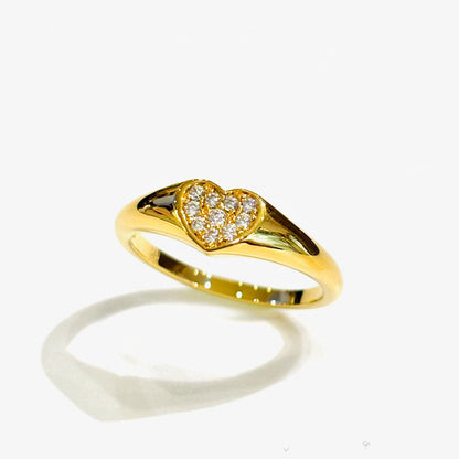 Bague Idylle en plaqué or et zircons
Coeur serti de zircons
Gris Collection
Gris Bijoux Paris