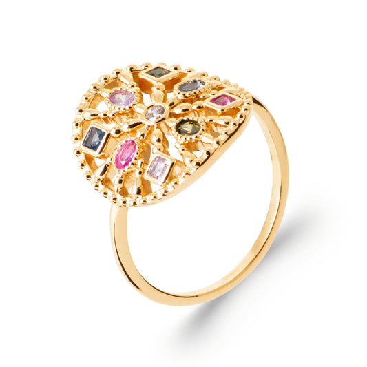 Bague Plaqué or et zircons multicolores
Existe en différentes tailles
Gris Collection