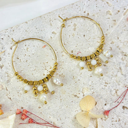 Boucles d'oreilles Eléa en pierres naturelles