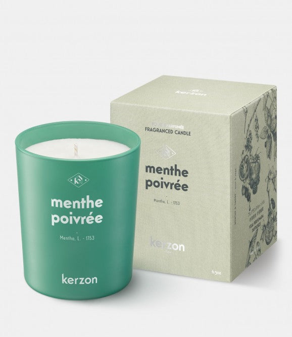 Bougie parfumée à la menthe poivrée Kerzon et sa boite 