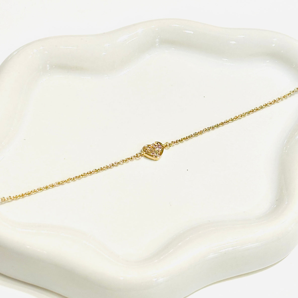 Bracelet TENDRESSE
Plaqué or et oxydes de zirconium 
Coeur 