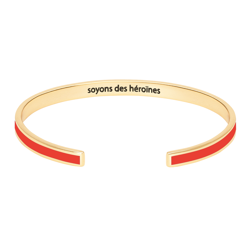 Bracelet jonc Soyons des Héroïnes Tangerine