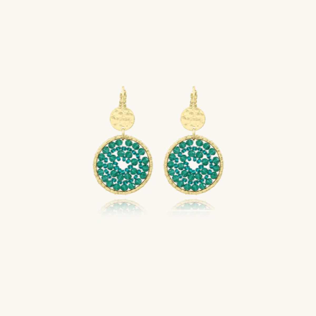 boucles d'oreilles paradis vert émeraude