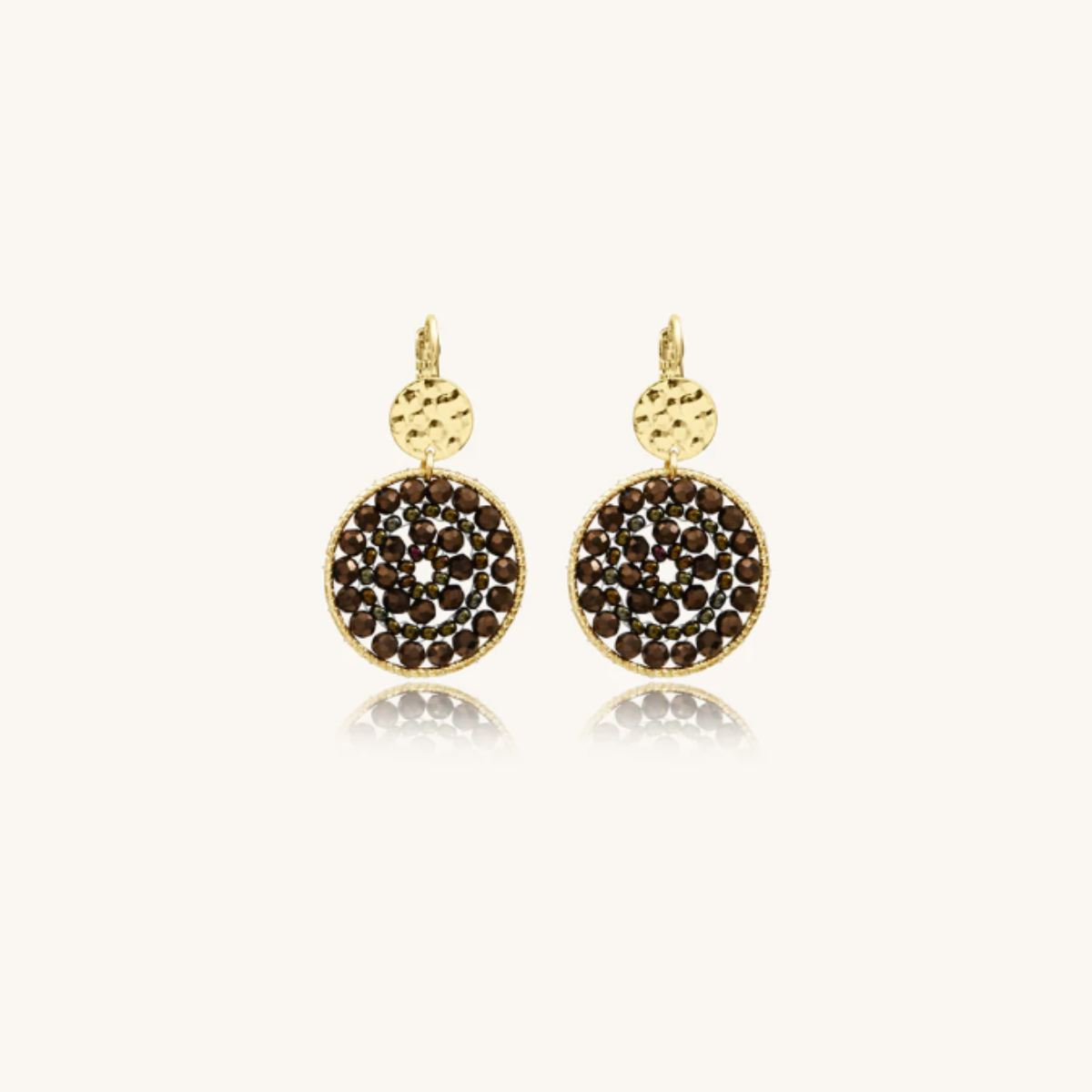 boucles d'oreilles paradis noisette