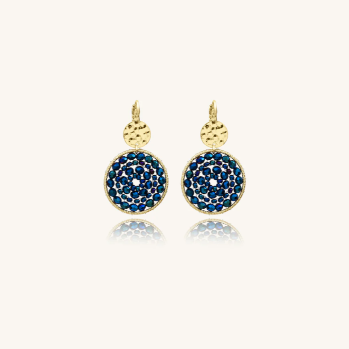 boucles d'oreilles paradis bleu marine santibé