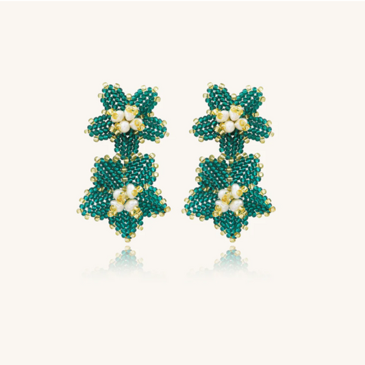 boucles d'oreilles anais vert émeraude