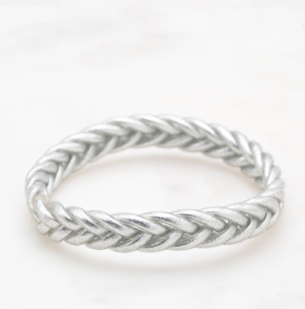 Bracelet Bouddhiste tressé - argenté