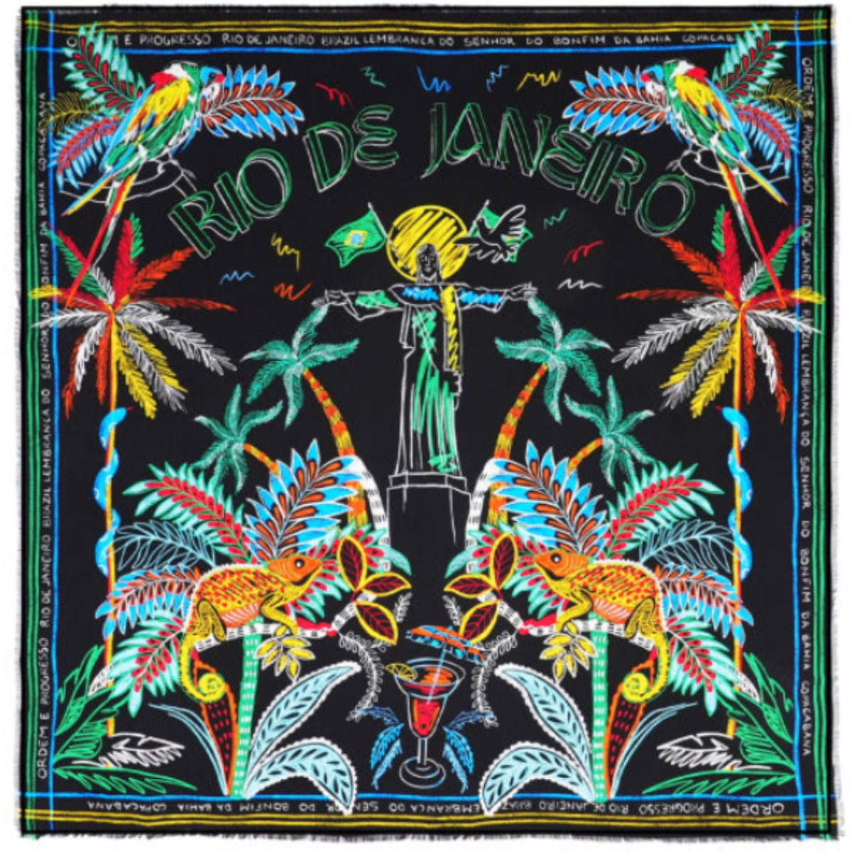 Foulard Bahia mini noir
 Wild by Hipanema
foulard coloré, inspiré du Brésil, 
collection été 2026 
Matière : 100% viscose
Dimension : 55x55cm