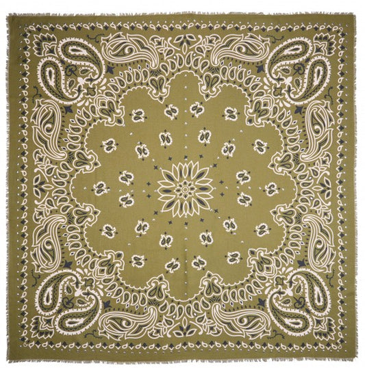 Foulard femme kaki Paisley Wild by Ipanema
Coloris kaki motif paisley noir et blanc
Taille medium : 90 cm x 90 cm 
Matières : Laine et modal 