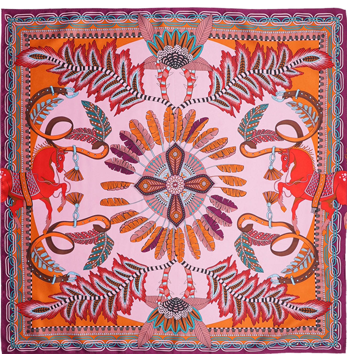 WILD BY HIPANEMA
FOULARD PONY PONY 
COULEUR ROSE
TAILLE MINI : 55cm x 55cm 
MATIERE : POLYESTER RECYCLE